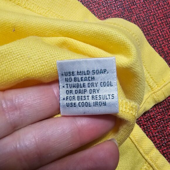 VTG Y2K Masters Collection Yellow Polo Shirt L 100% Pima Cotton Golf Casual - Picture 6 of 8